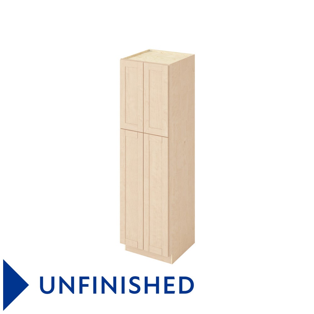 24"W x 84"H Pantry Cabinet with Four Doors and Six Shelves in Catalina Unfinished