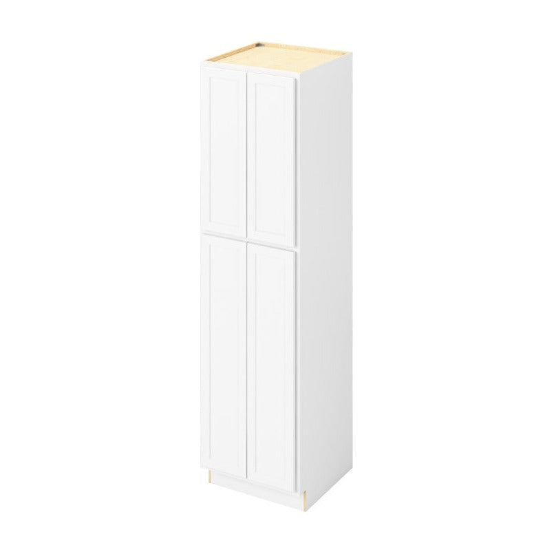 24"W x 90"H Pantry Cabinet with Four Doors and Six Shelves in Hatteras Polar White