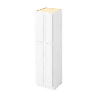 24"W x 90"H Pantry Cabinet with Four Doors and Six Shelves in Hatteras Polar White