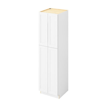 24"W x 90"H Pantry Cabinet with Four Doors and Six Shelves in Maui Polar White