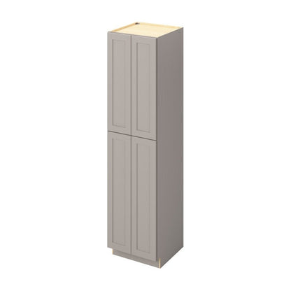 24"W x 96"H Pantry Cabinet with Four Doors and Six Shelves in Catalina Pebble Grey