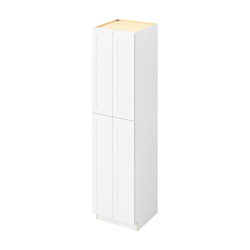 24"W x 96"H Pantry Cabinet with Four Doors and Six Shelves in Catalina Polar White
