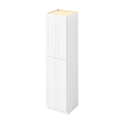 24"W x 96"H Pantry Cabinet with Four Doors and Six Shelves in Catalina Polar White