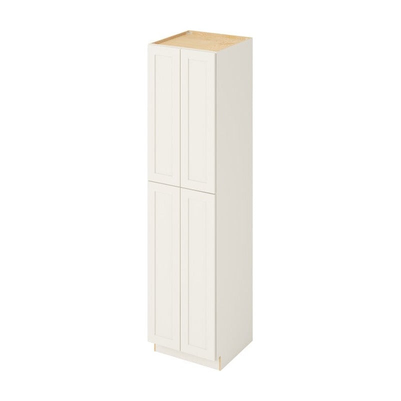 24"W x 96"H Pantry Cabinet with Four Doors and Six Shelves in Catalina Shell White