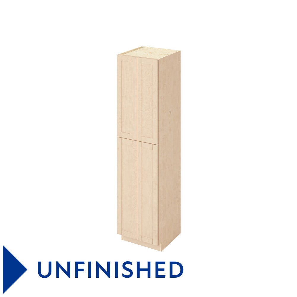 24"W x 96"H Pantry Cabinet with Four Doors and Six Shelves in Catalina Unfinished