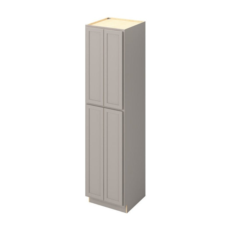 24"W x 96"H Pantry Cabinet with Four Doors and Six Shelves in Hatteras Pebble Grey