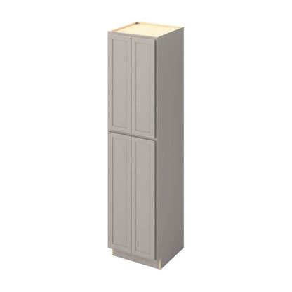 24"W x 96"H Pantry Cabinet with Four Doors and Six Shelves in Hatteras Pebble Grey
