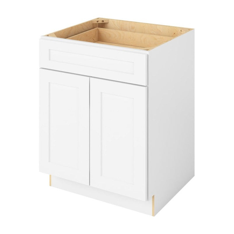 27"W Base Cabinet with Double Doors and One Drawer in Catalina Polar White