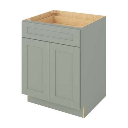 27"W Base Cabinet with Double Doors and One Drawer in Catalina Sage Green