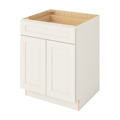 27"W Base Cabinet with Double Doors and One Drawer in Catalina Shell White