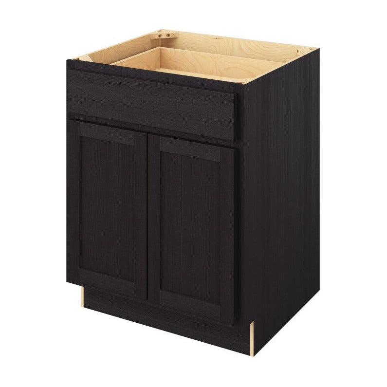 27"W Base Cabinet with Double Doors and One Drawer in Hatteras Espresso