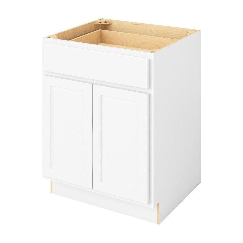 27"W Base Cabinet with Double Doors and One Drawer in Hatteras Polar White