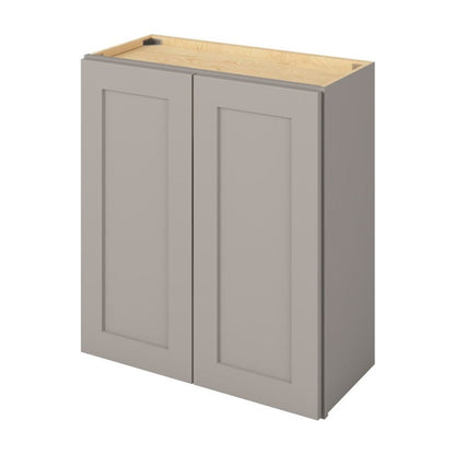 27"W x 30"H Wall Cabinet with Double Doors and Two Shelves in Catalina Pebble Grey