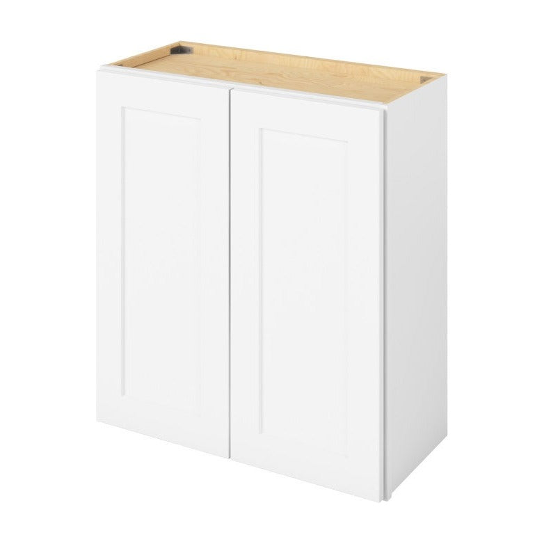 27"W x 30"H Wall Cabinet with Double Doors and Two Shelves in Catalina Polar White