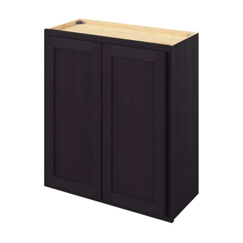 27"W x 30"H Wall Cabinet with Double Doors and Two Shelves in Hatteras Espresso