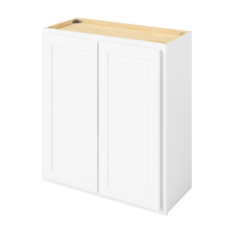 27"W x 30"H Wall Cabinet with Double Doors and Two Shelves in Hatteras Polar White