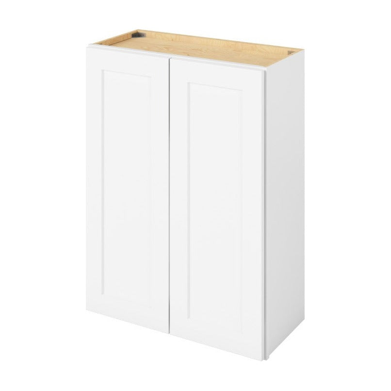 27"W x 36"H Wall Cabinet with Double Doors and Two Shelves in Catalina Polar White