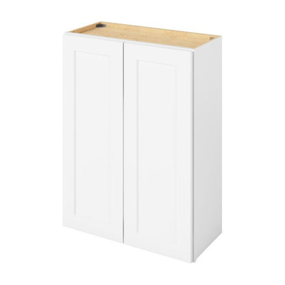 27"W x 36"H Wall Cabinet with Double Doors and Two Shelves in Catalina Polar White
