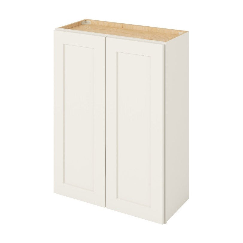27"W x 36"H Wall Cabinet with Double Doors and Two Shelves in Catalina Shell White