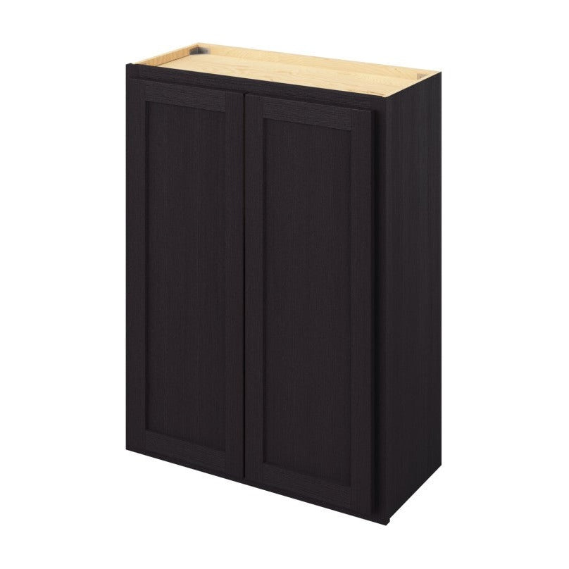 27"W x 36"H Wall Cabinet with Double Doors and Two Shelves in Hatteras Espresso