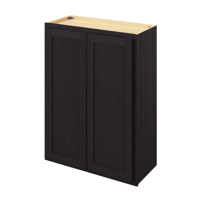 27"W x 36"H Wall Cabinet with Double Doors and Two Shelves in Hatteras Espresso