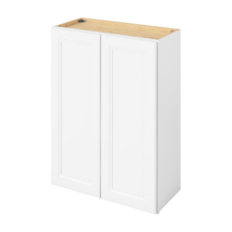 27"W x 36"H Wall Cabinet with Double Doors and Two Shelves in Maui Polar White