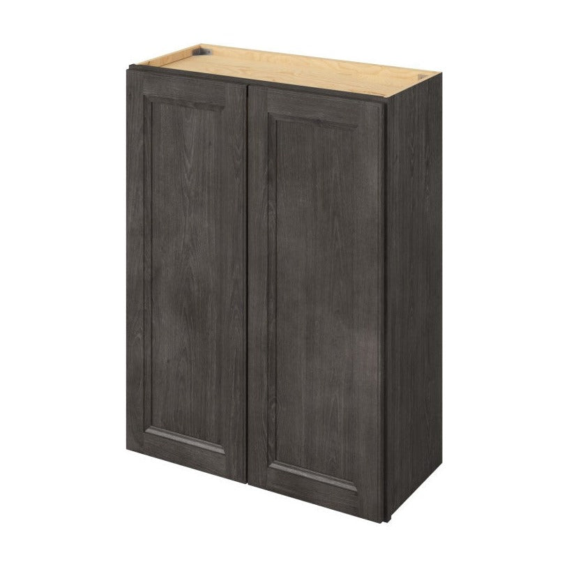 27"W x 36"H Wall Cabinet with Double Doors and Two Shelves in Maui Slate