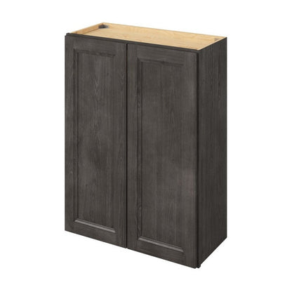 27"W x 36"H Wall Cabinet with Double Doors and Two Shelves in Maui Slate