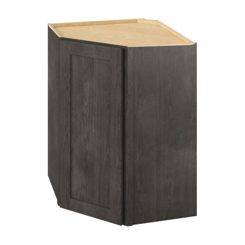 27"W x 36"H x 15"D Wall Diagonal Corner Cabinet with Single Door and Two Shelves in Catalina Slate