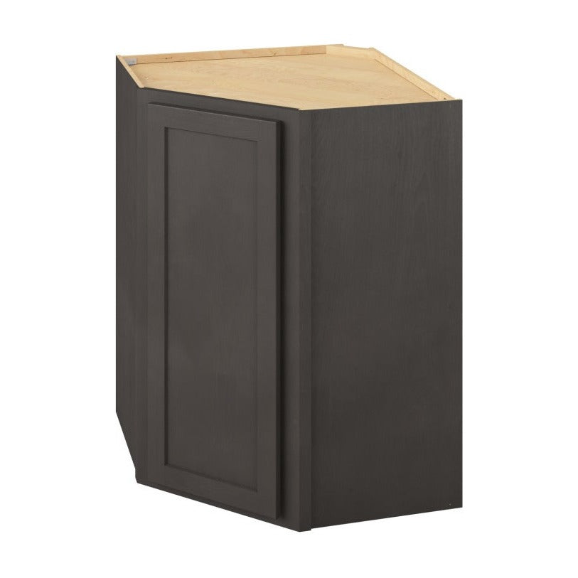 27"W x 36"H x 15"D Wall Diagonal Corner Cabinet with Single Door and Two Shelves in Hatteras Slate