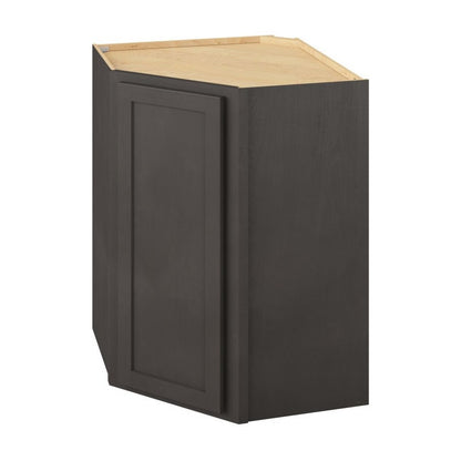 27"W x 36"H x 15"D Wall Diagonal Corner Cabinet with Single Door and Two Shelves in Hatteras Slate
