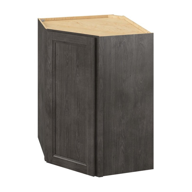 27"W x 36"H x 15"D Wall Diagonal Corner Cabinet with Single Door and Two Shelves in Maui Slate