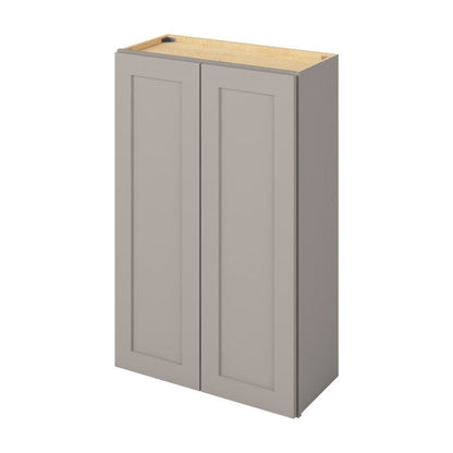 27"W x 42"H Wall Cabinet with Double Doors and Three Shelves in Catalina Pebble Grey