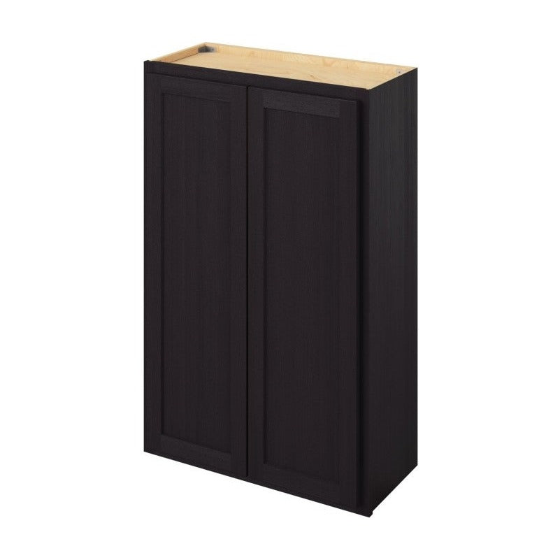 27"W x 42"H Wall Cabinet with Double Doors and Three Shelves in Hatteras Espresso