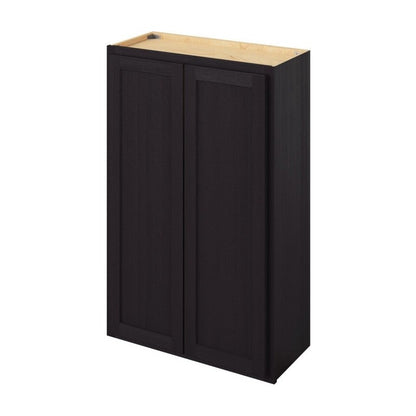 27"W x 42"H Wall Cabinet with Double Doors and Three Shelves in Hatteras Espresso
