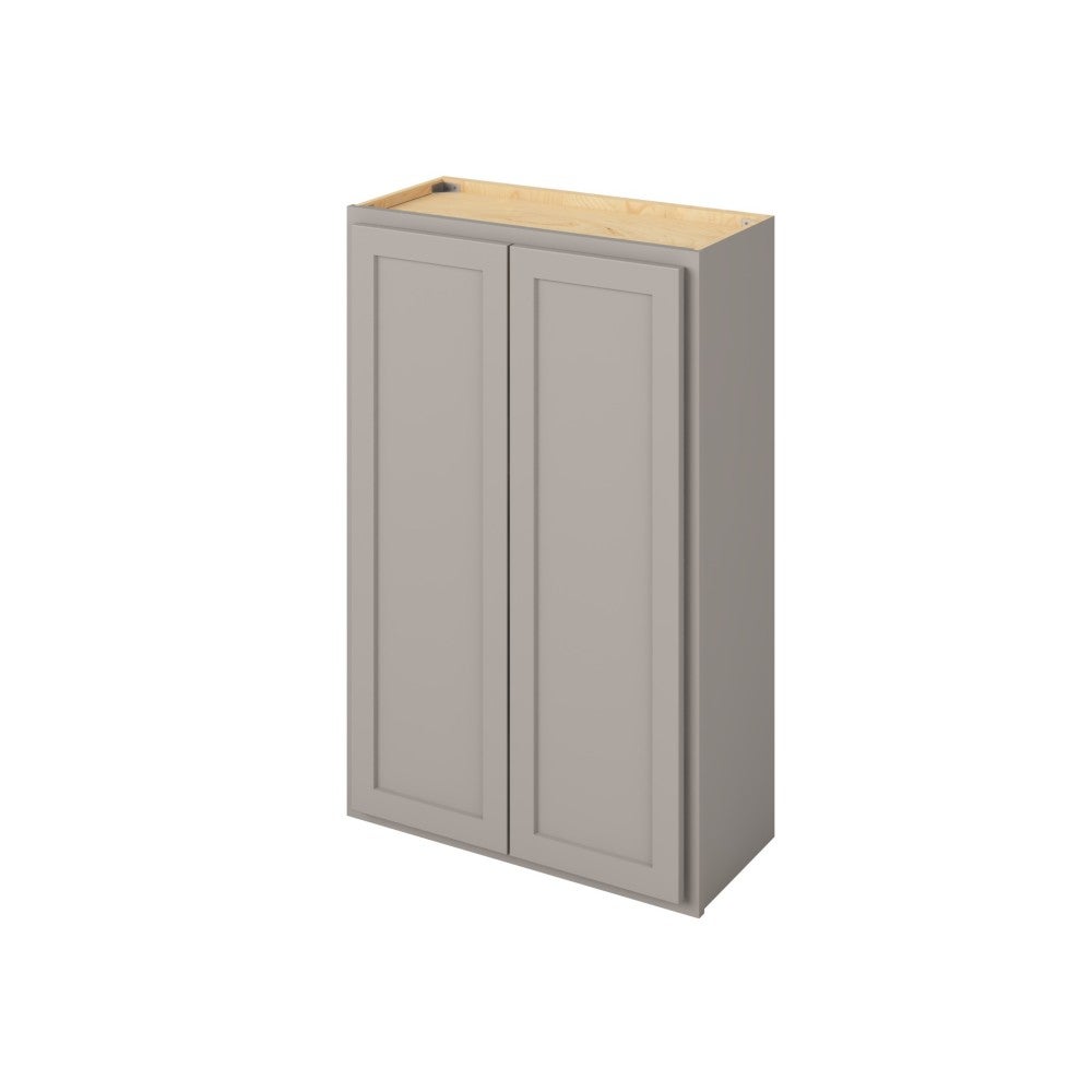 27"W x 42"H Wall Cabinet with Double Doors and Three Shelves in Hatteras Pebble Grey