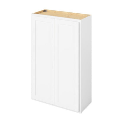 27"W x 42"H Wall Cabinet with Double Doors and Three Shelves in Hatteras Polar White