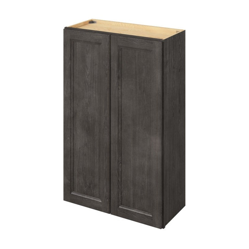 27"W x 42"H Wall Cabinet with Double Doors and Three Shelves in Maui Slate