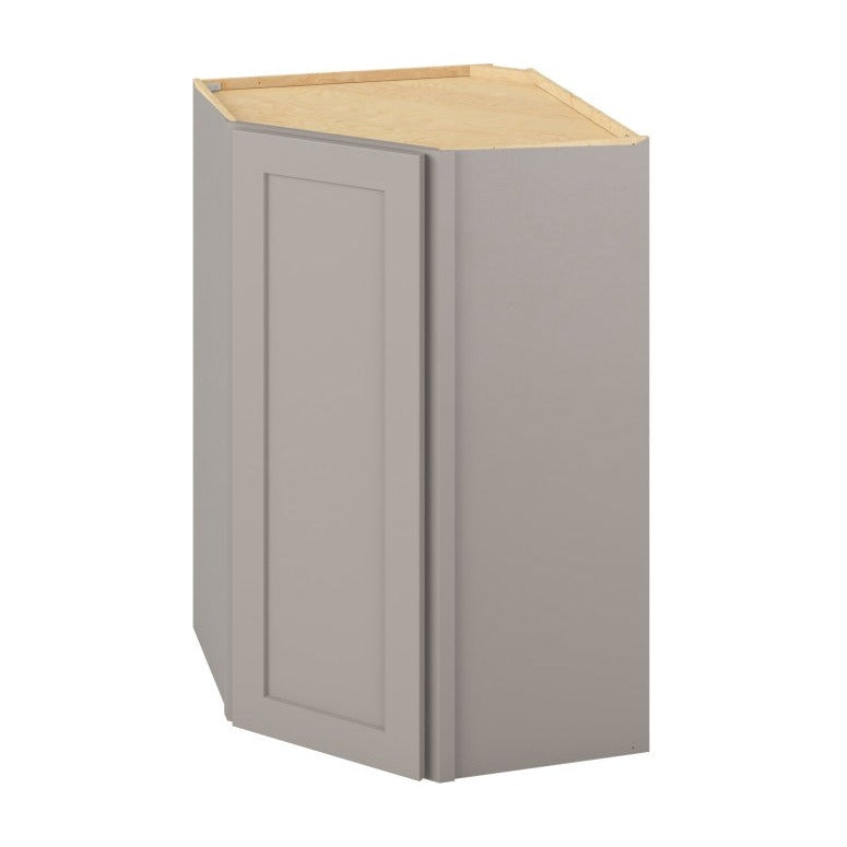 27"W x 42"H x 15"D Wall Diagonal Corner Cabinet with Single Door and Three Shelves in Catalina Pebble Grey
