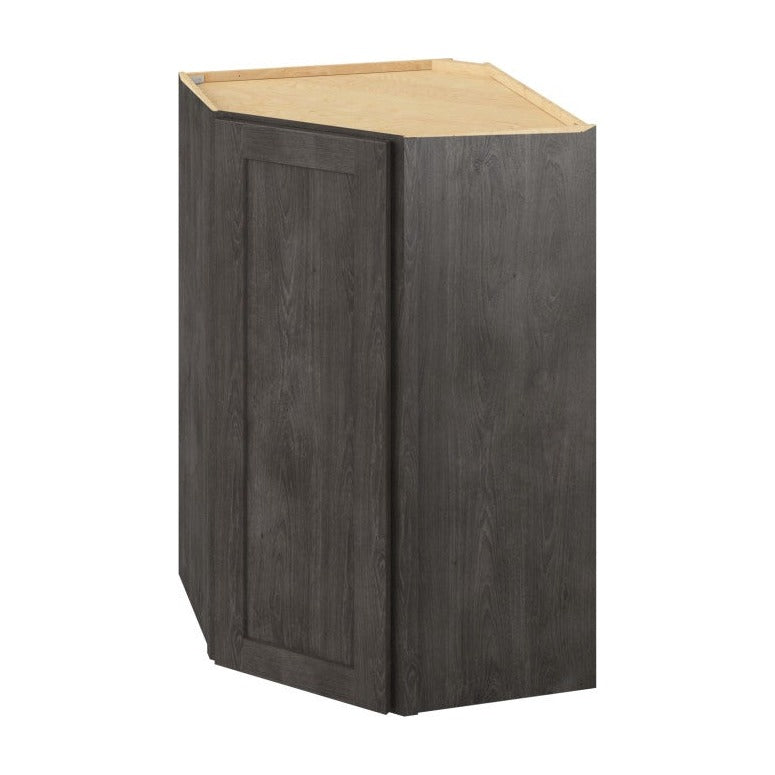 27"W x 42"H x 15"D Wall Diagonal Corner Cabinet with Single Door and Three Shelves in Catalina Slate