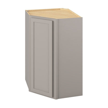 27"W x 42"H x 15"D Wall Diagonal Corner Cabinet with Single Door and Three Shelves in Hatteras Pebble Grey