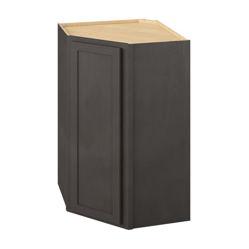 27"W x 42"H x 15"D Wall Diagonal Corner Cabinet with Single Door and Three Shelves in Hatteras Slate