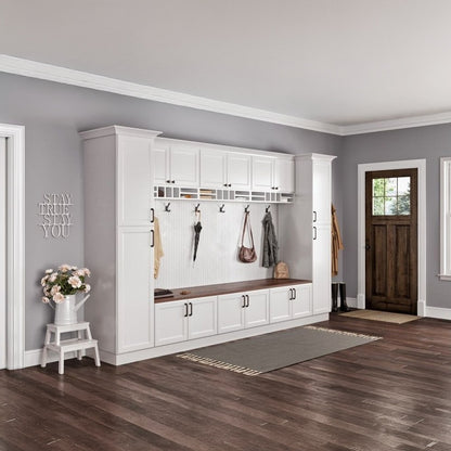 27"W x 42"H x 15"D Wall Diagonal Corner Cabinet with Single Door and Three Shelves in Maui Polar White, view 3