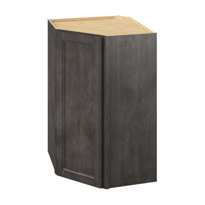 27"W x 42"H x 15"D Wall Diagonal Corner Cabinet with Single Door and Three Shelves in Maui Slate