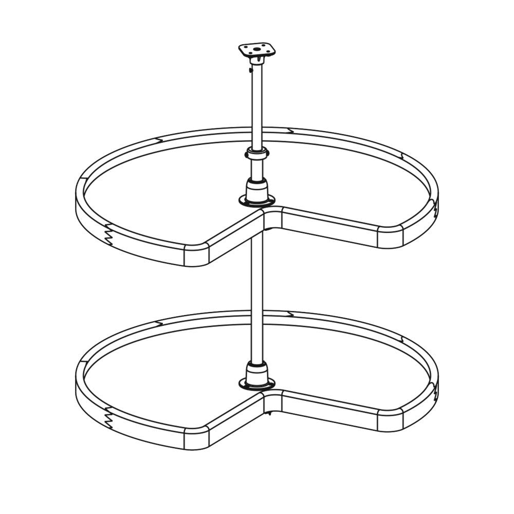 28" Kidney Plastic Lazy Susan Set, view 2