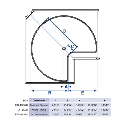 28" Kidney Plastic Lazy Susan Set, view 3