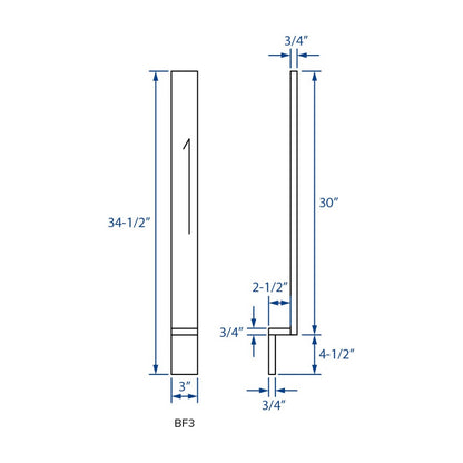 3"W x 34.5"H Base Filler in Espresso, view 4