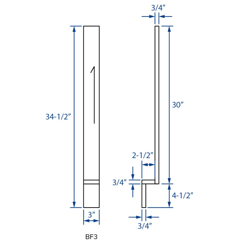 3"W x 34.5"H Base Filler in Polar White, view 4