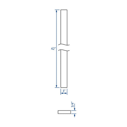 3"W x 42"H Wall Filler in Slate, view 4