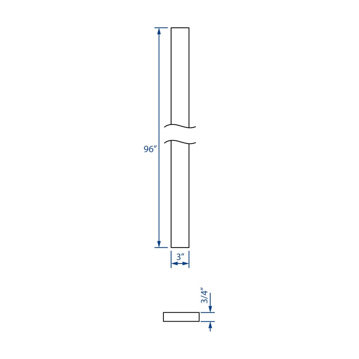 3"W x 96"H Tall Filler in Pebble Grey, view 4
